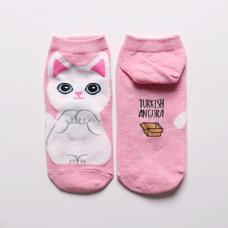 Women's Cat Patterned Socks 5 Pairs Set