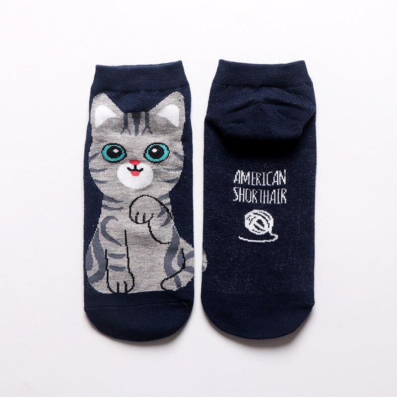 Women's Cat Patterned Socks 5 Pairs Set