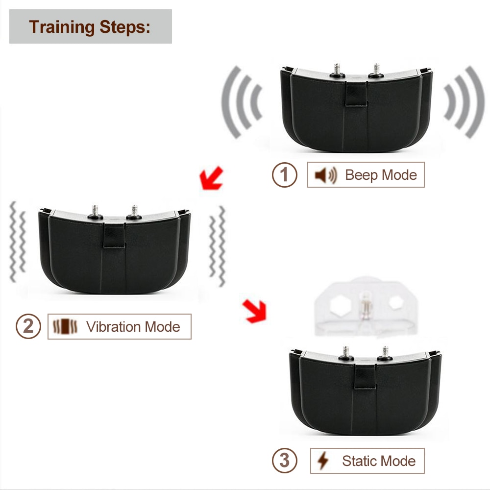 Remote Colntrol Dog Training Collar with Shock Vibration Beep Modes